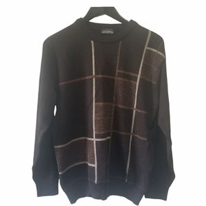 Cooper vintage men's wool blend brown pullover grandpa sweater